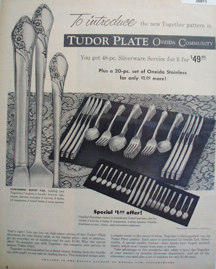Oneida Community Silverware 1956 Ad