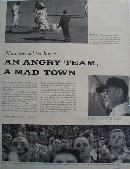 Milwaukee and Her Braves 1957 Article