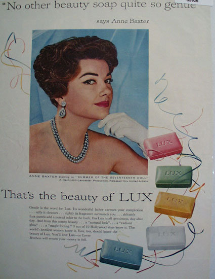Lux Soap Anne Baxter 1959 Ad