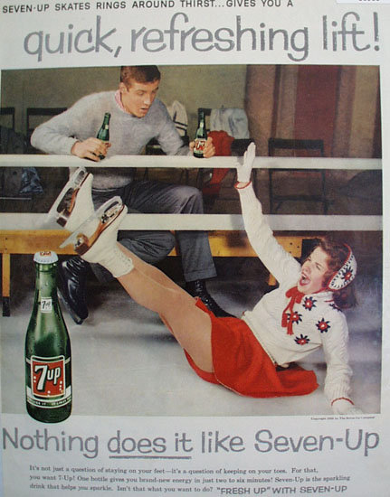 Seven Up Quick Refreshing Lift 1959 Ad