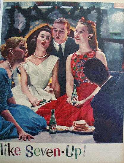 Seven Up Tis The Season To Be Jolly 1958 Ad