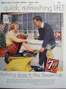 Seven Up Girl On Scooter 1958 Ad