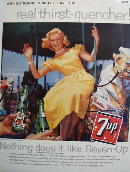 Seven Up Round Thirsty 1959 Ad