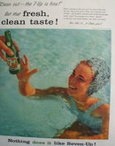 Seven Up Plunge in Pool 1957 Ad