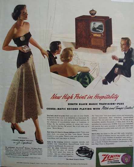 Zenith Radio And Television Hospitality 1951 Ad