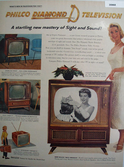 Philco Miss America Television 1956 Ad.