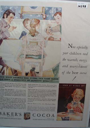 Baker's Cocoa Ad Supreme Quality 1930