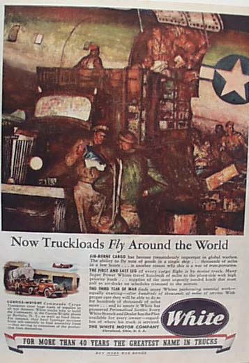 White Truck Fly Around The World Ad 1944