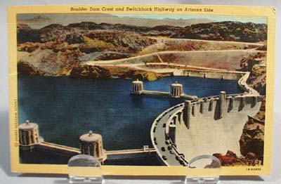 Boulder Dam Crest Post Card, 1947