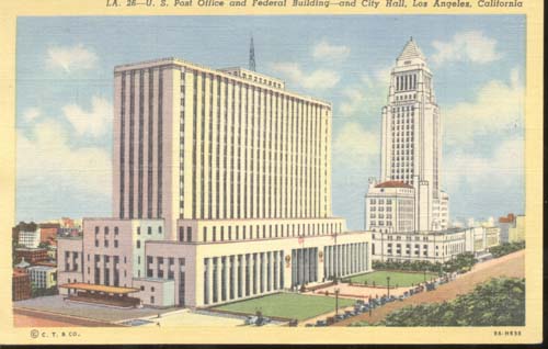 US Federal Bldg Postcard Los Angeles CA