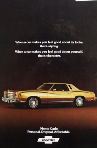 Chevrolet Monte Carlo Car 1977 Ad