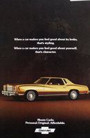 Chevrolet Monte Carlo Car 1977 Ad