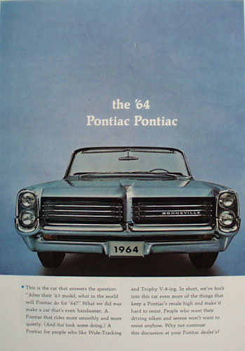 Pontiac Bonneville And Tempest Car 1963 Ad