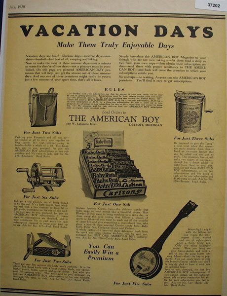 American Boy 1928 Premiums