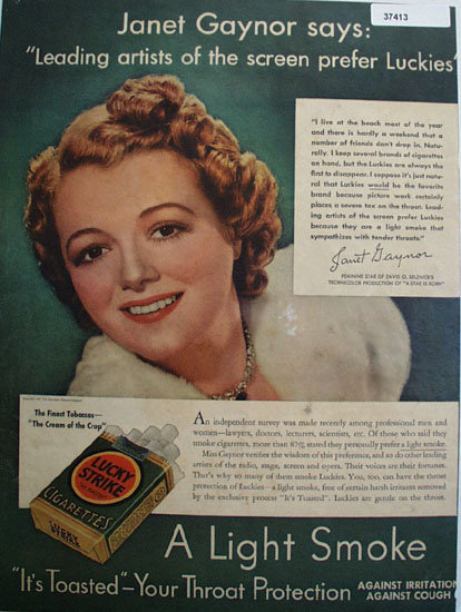 Lucky Strike Cigarettes 1937 Ad