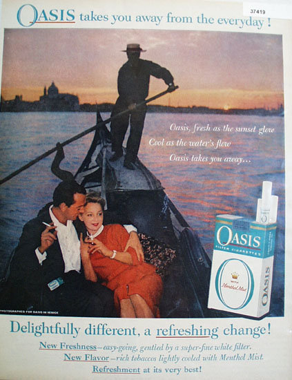 Oasis Filter Cigarette 1959 Ad