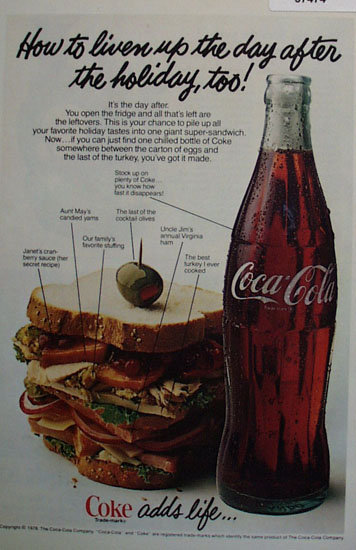 Coca Cola 1978 Day After The Holiday Ad
