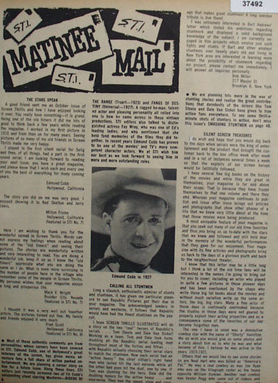 Matinee Mail Movie Stars 1964 Article