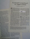 Leonard Carmichael An Appreciation 1973 Article.