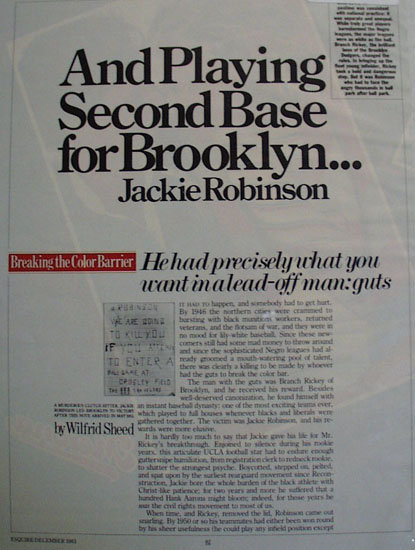 Jackie Robinson 1983 Wilfrie Sheed Article