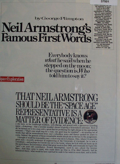 Neil Armstrongs Famous First Words 1983 Article