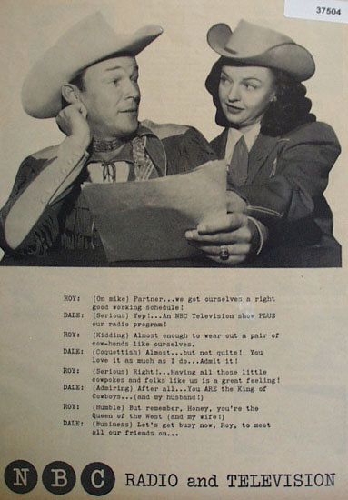 Roy Rogers And Dale Evans 1953 NBC Ad