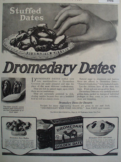 Dromedary Golden Dates 1919 Ad