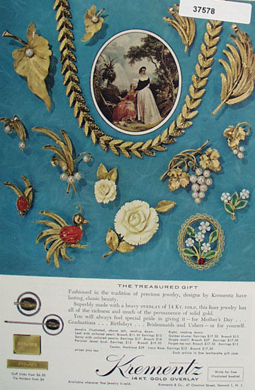 Krementz 14 Kt. Gold Overlay 1963 Ad