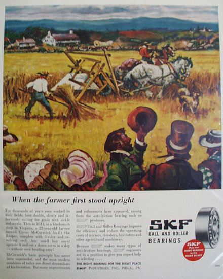 SKF Ball And Roller Bearings 1946 Ad