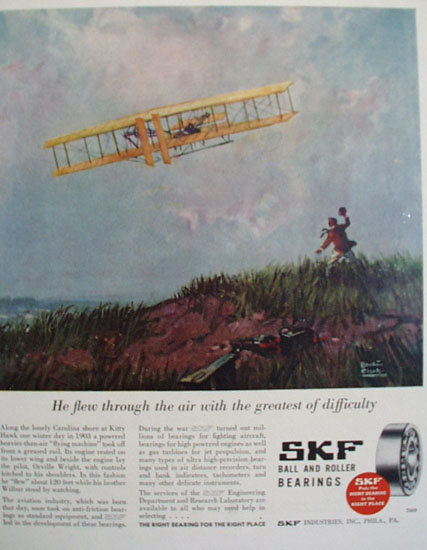 SKF Ball And Roller Bearings 1946 Ad