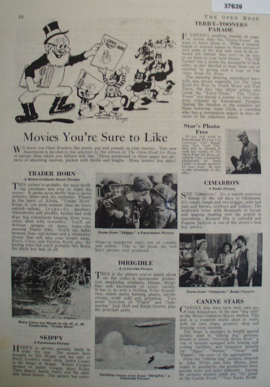 Open Road Movie Review 1931 Ad