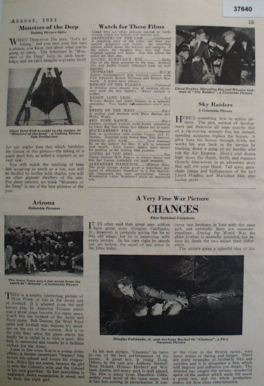 Movie Reviews 1931 Ad
