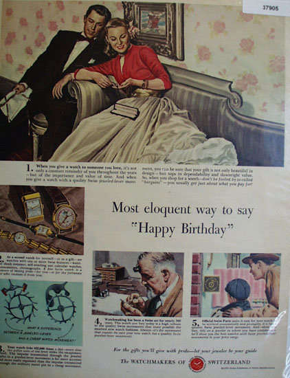 Watchmakers Of Switzerland 1950 Ad