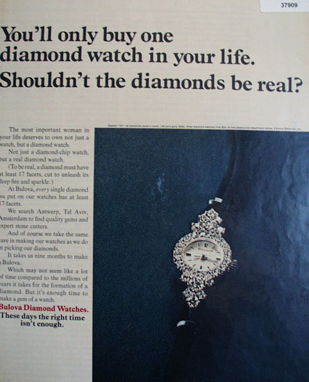 Bulova Diamond Watches 1970 Ad