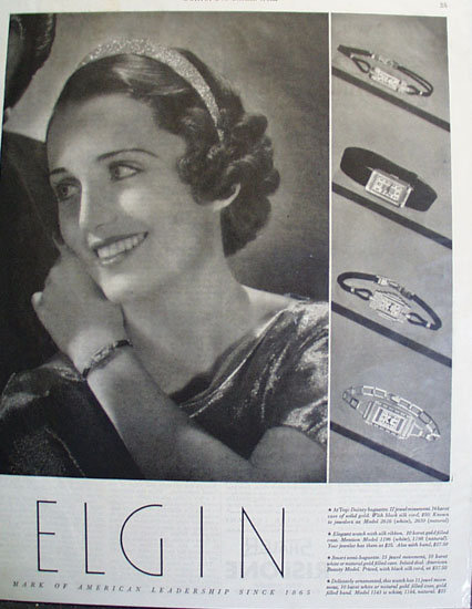 Elgin watches 1933 Ad
