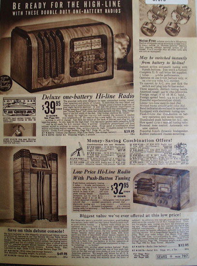 Sears Hi Line Radio 1938 Ad