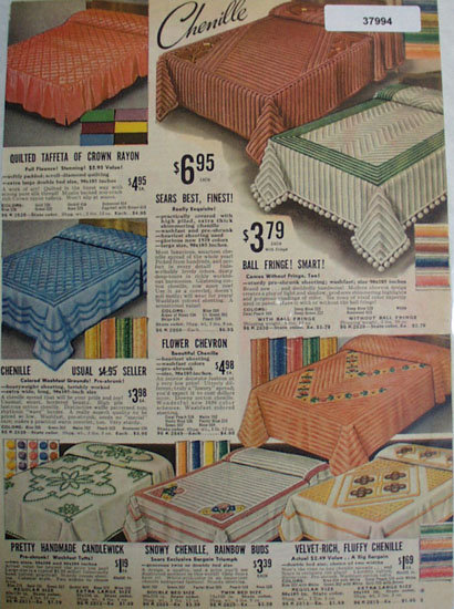 Sears Chenille Bedspreads 1938 Ad