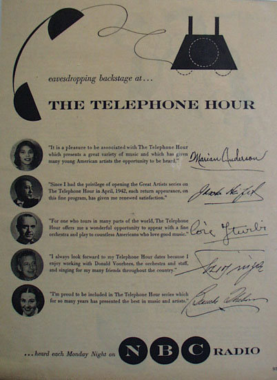 The Telephone Hour On NBC Radio 1953 Ad