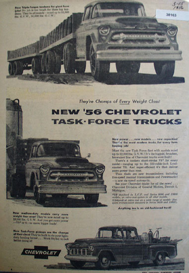 Chevrolet Task Force Trucks 1956 Ad