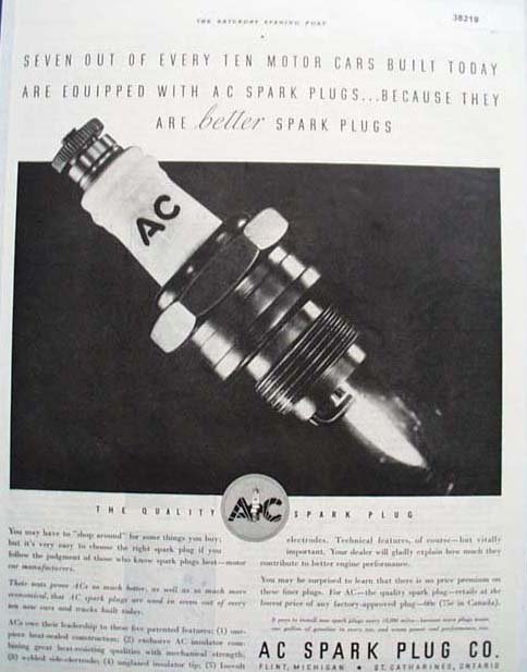 A C Spark Plugs 1933 Ad