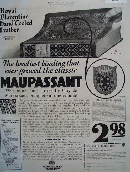 Guy De Maupassant Book 1933 Ad