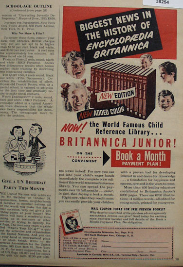 Encyclopaedia Britannica Junior 1953 Ad
