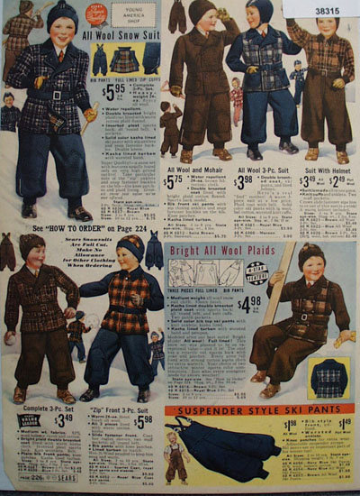 Sears Boys Snow Suits 1938 Ad