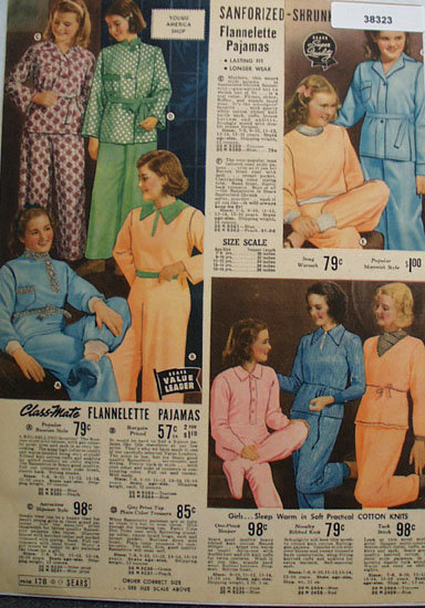 Sears Girls Pajamas 1938 Ad