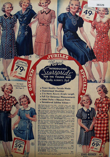 Sears Young Miss Dresses 1936 Ad