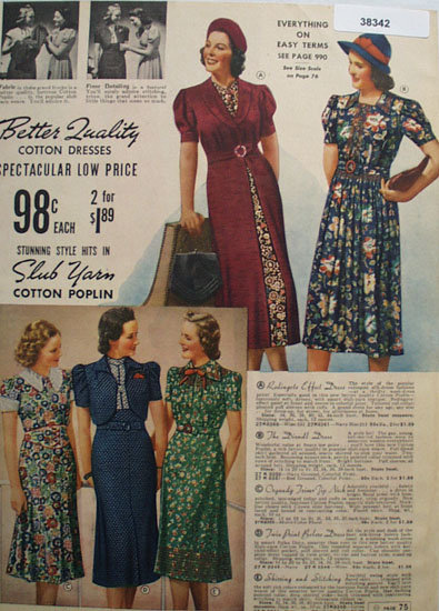 Sears Cotton Dresses 1938 Ad