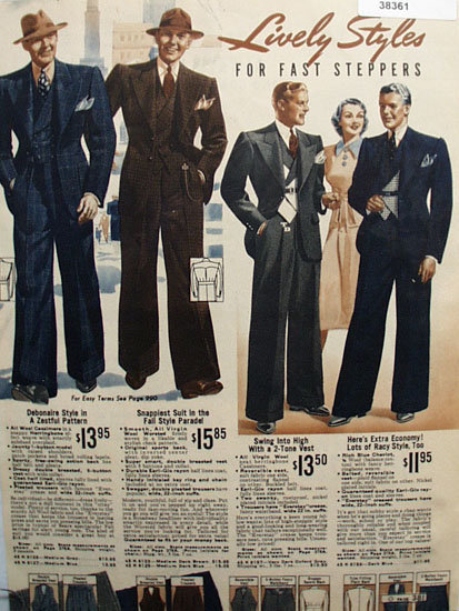 Sears Lively Styles Mens Suits 1938 Ad.