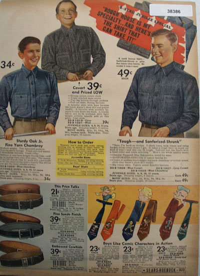 Sears Shirts, Belts and Ties 1936 Ad
