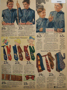 Boys Work Shirts, Ties And Belt 1935 Ad.