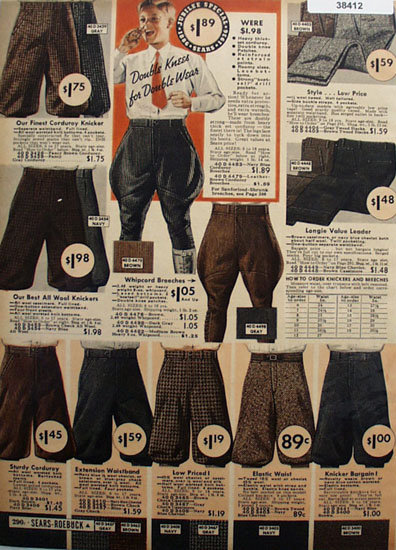 Sears Boys Breeches Pants And Knickers 1936 Ad